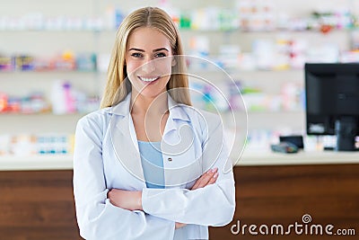 Female pharmacist Stock Photo