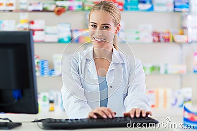 Female pharmacist Stock Photo