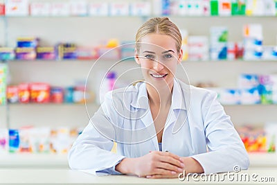 Female pharmacist Stock Photo