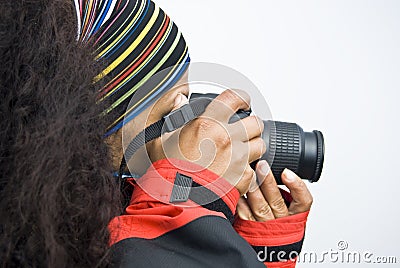 Female photographer Stock Photo