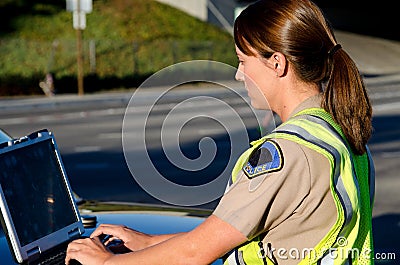 Female police officer Stock Photo