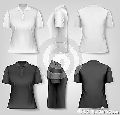 Female polo shirts. Design template. Vector Illustration