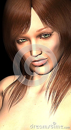 Female portrait cgi Stock Photo