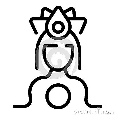 Female pose meditation icon outline vector. Lotus class Stock Photo