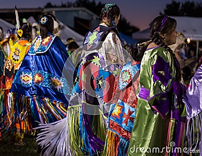 Female Pow-wow Dancers Editorial Stock Photo