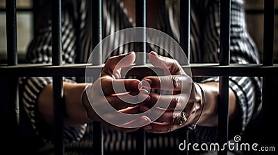 Female prisoner hands Stock Photo