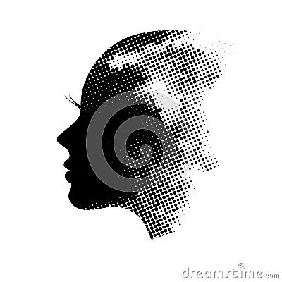 Female profile silhouette Vector Illustration