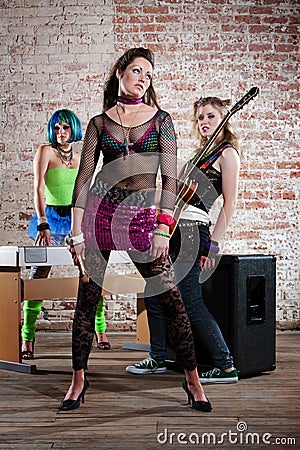 Female Punk Rock Band Stock Photo