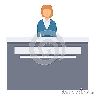 Female receptionist icon cartoon vector. Work customer Vector Illustration