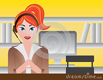 Female Receptionist Illustration Stock Photo