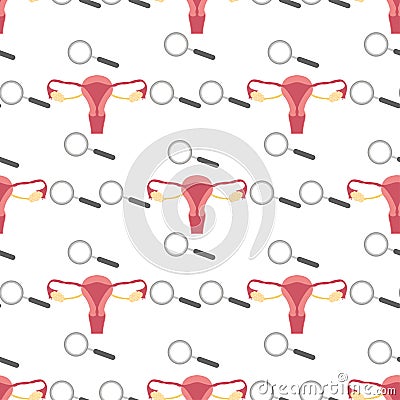 Female reproductive system, seamless 2-3 Vector Illustration