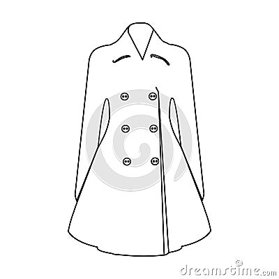 female restrained coat buttoned. Women s outerwear..Woman clothes single icon in outline style vector symbol stock Vector Illustration