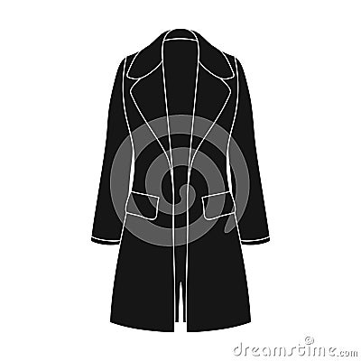 female restrained coat buttoned. Women s outerwear..Women clothing single icon in black style vector symbol stock Vector Illustration