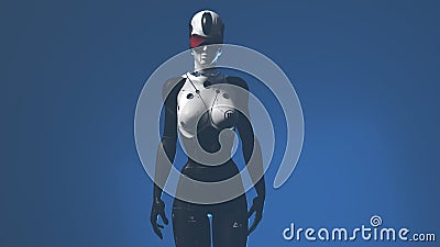 Female robot on a neutral background Stock Photo