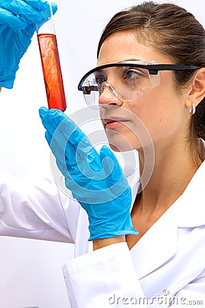 Female Scientist in Lab Stock Photo