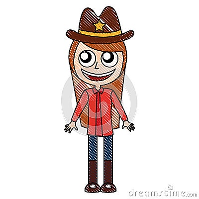 Female sheriff avatar character Vector Illustration