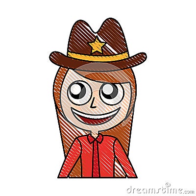 Female sheriff avatar character Vector Illustration