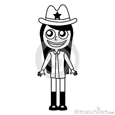 Female sheriff avatar character Vector Illustration