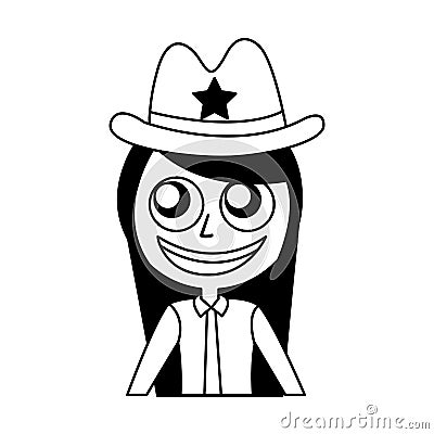 Female sheriff avatar character Vector Illustration