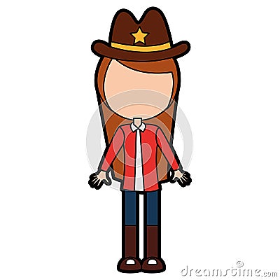 Female sheriff avatar character Vector Illustration