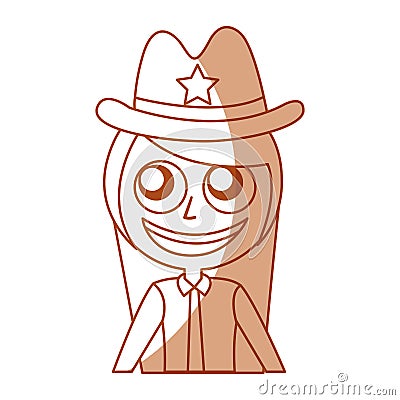 Female sheriff avatar character Vector Illustration