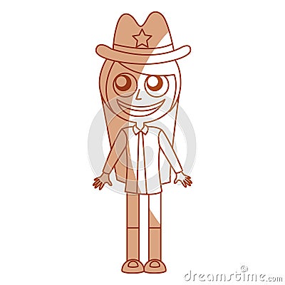 Female sheriff avatar character Vector Illustration