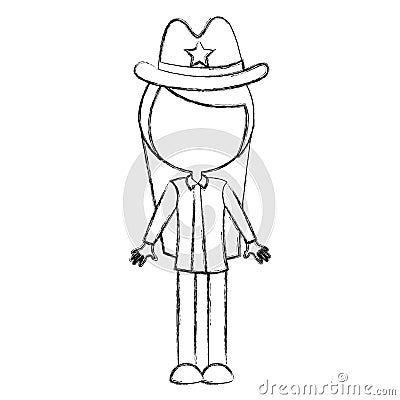 Female sheriff avatar character Vector Illustration