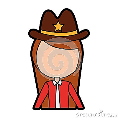 Female sheriff avatar character Vector Illustration