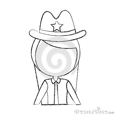 Female sheriff avatar character Vector Illustration