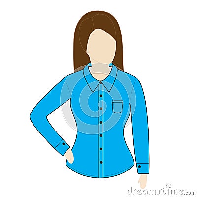 Female shirt template Vector Illustration