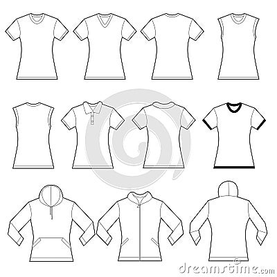 Female Shirts Template Vector Illustration