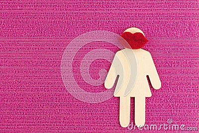 Lady sign on a pink background Stock Photo