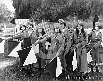 Female signal corps Stock Photo