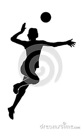Germany female volley ball player silhouette Vector Illustration