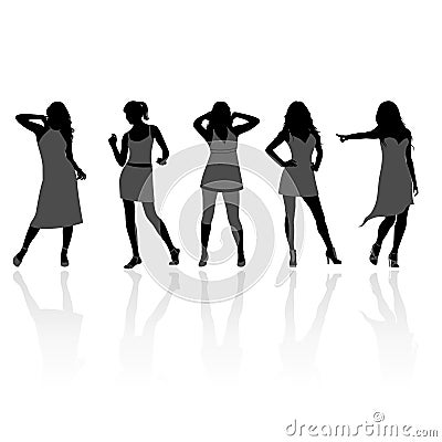 Female silhouettes Vector Illustration