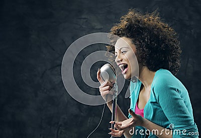 Female singer Stock Photo