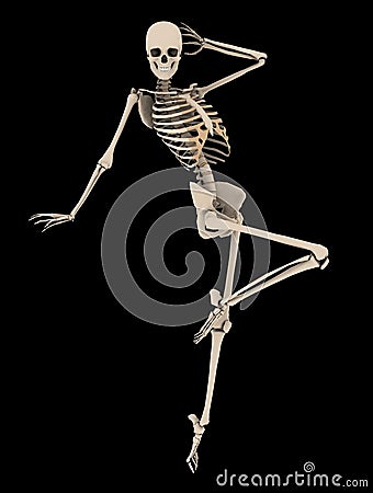 Female Skeleton Fashion Pose with clipping path Stock Photo