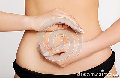 Female slim belly. Stock Photo