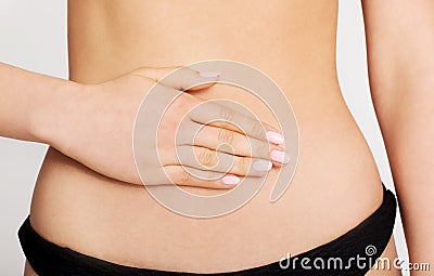 Female slim belly. Stock Photo