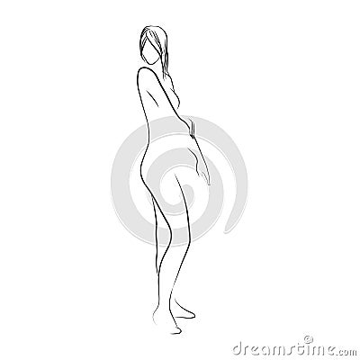 Female slim silhouette Vector Illustration