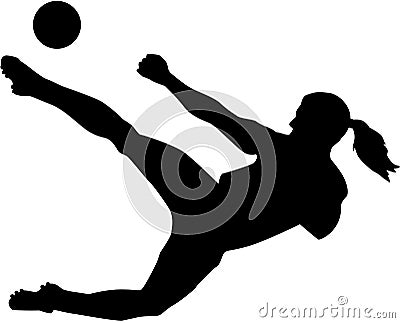 Female soccer player woman Vector Illustration