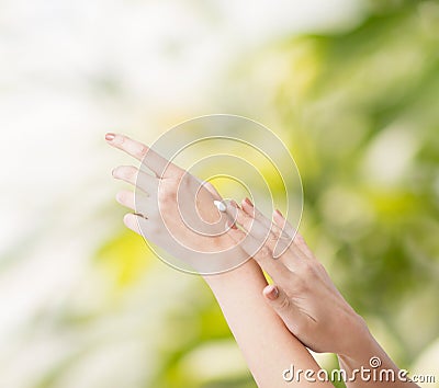 Female soft skin hands Stock Photo