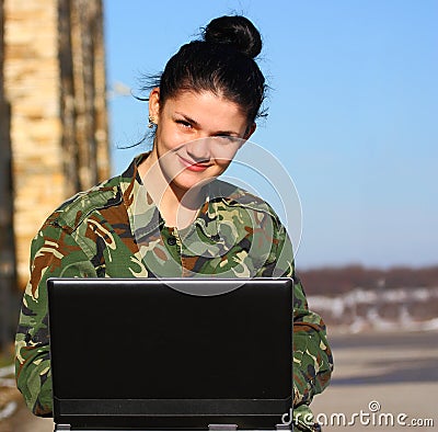 Female soldier Stock Photo