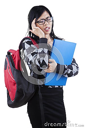 Female student feel dizzy Stock Photo