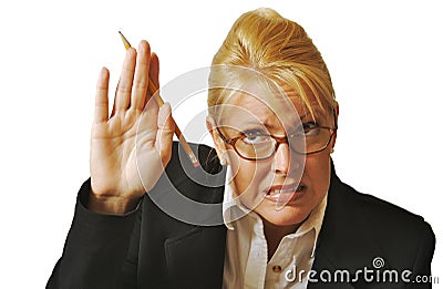 Female Student Raising Hand Stock Photo