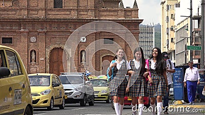 Female Students Walking Home From School Editorial Stock Photo