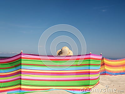 Female sunbather at the beach Stock Photo
