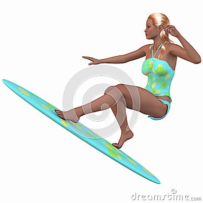 Female Surfer Stock Photo
