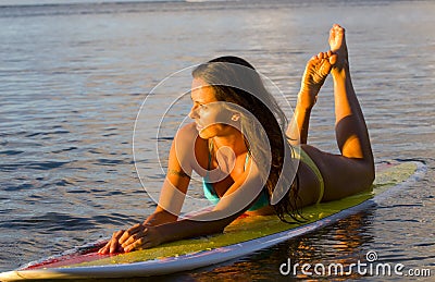 Female surfer Stock Photo