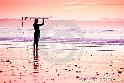 Female surfer Stock Photo